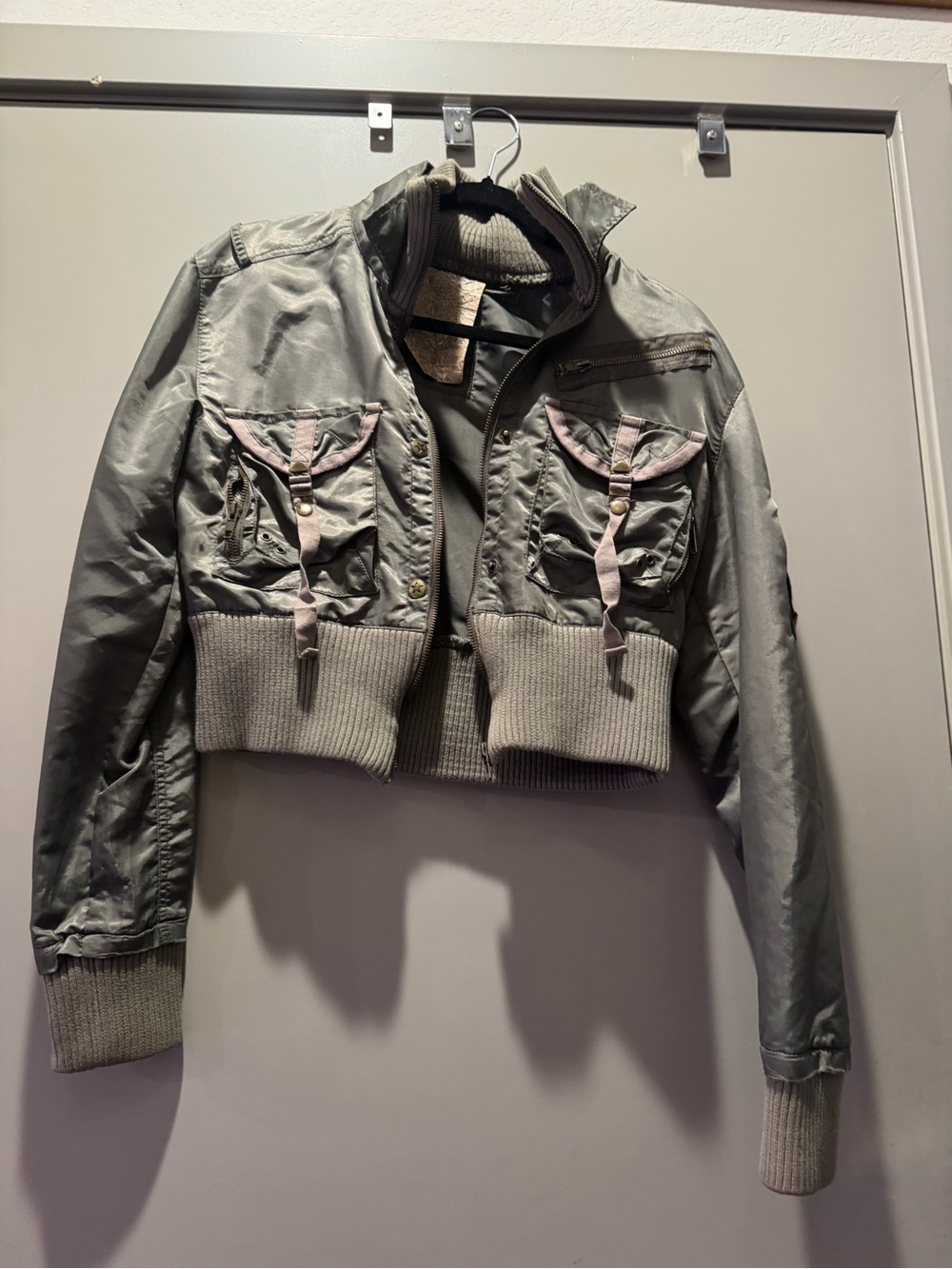 Y2K Da-Nang Surplus Indo-Chine cropped utility bomber jacket. Size M